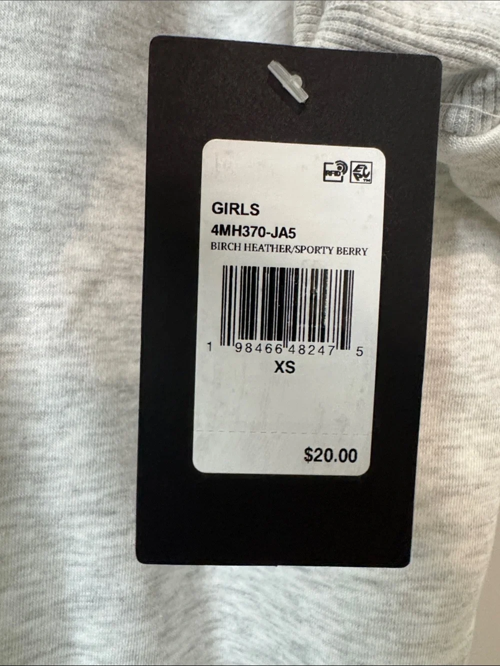 Converse Athletic Dept. Hooded Sweatshirt Gray Girls XS 6-9yrs New NWT